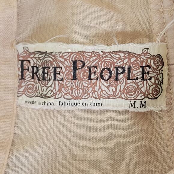 Free People Women's Tan Flowy Shirt Dress Women's M Wool Blend - Picture 7 of 13